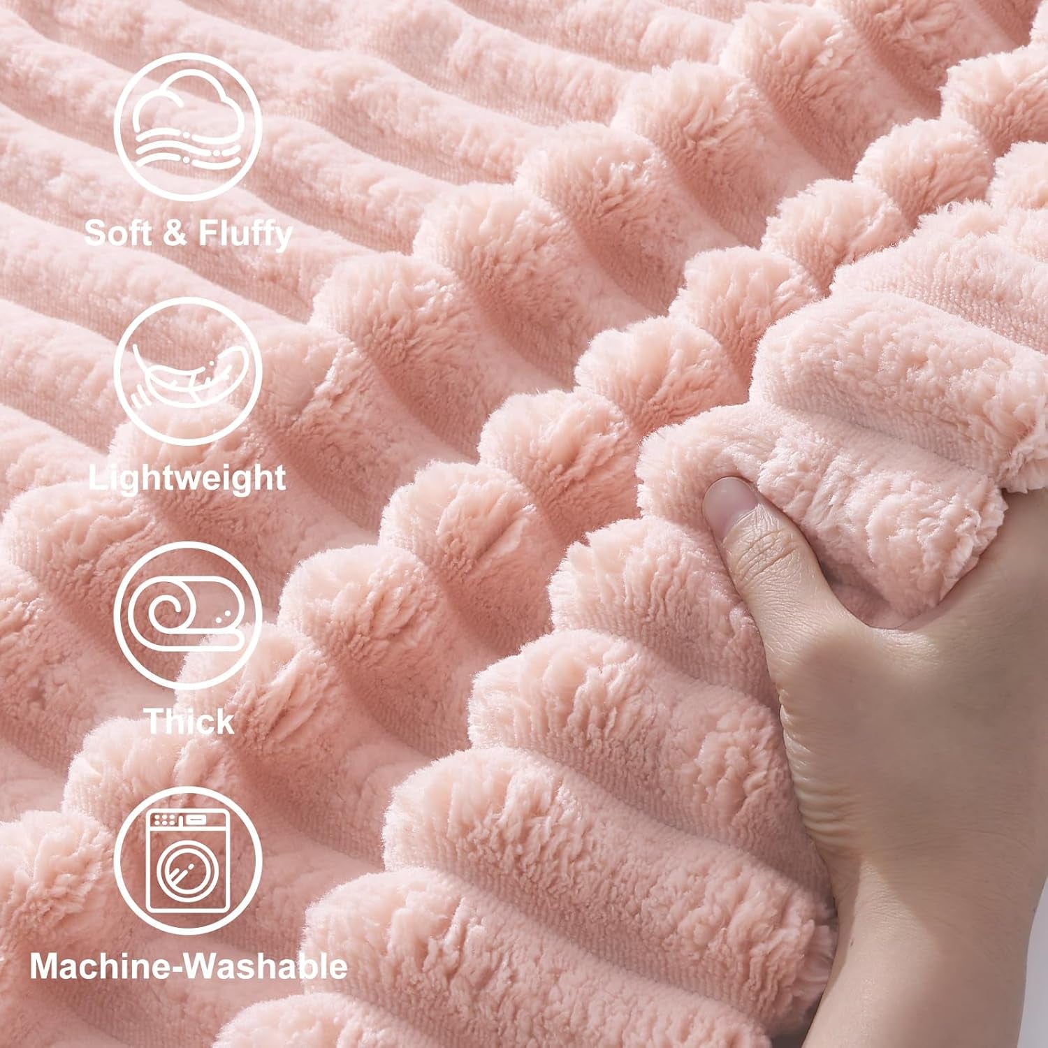Cozy Fluffy Plush Blanket: Pink