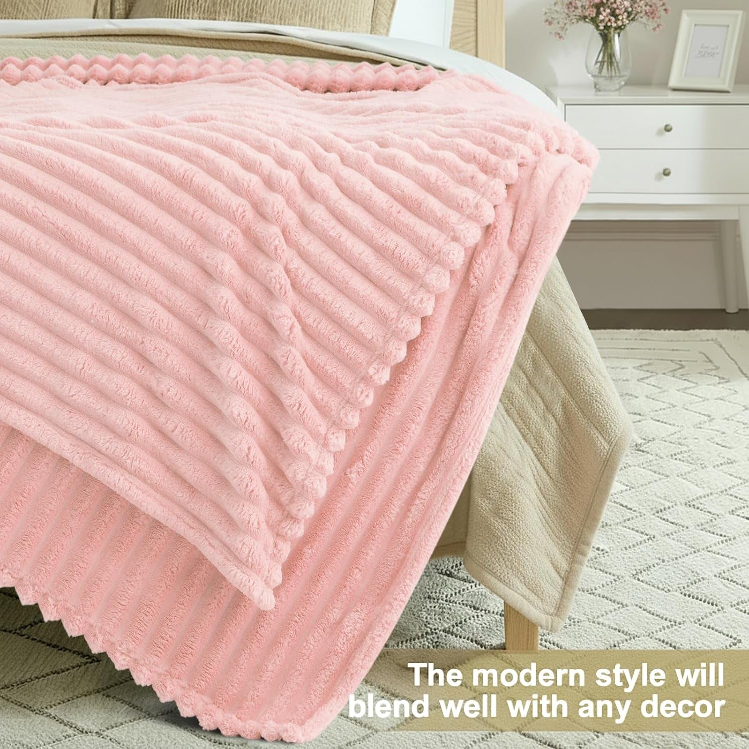 Cozy Fluffy Plush Blanket: Pink