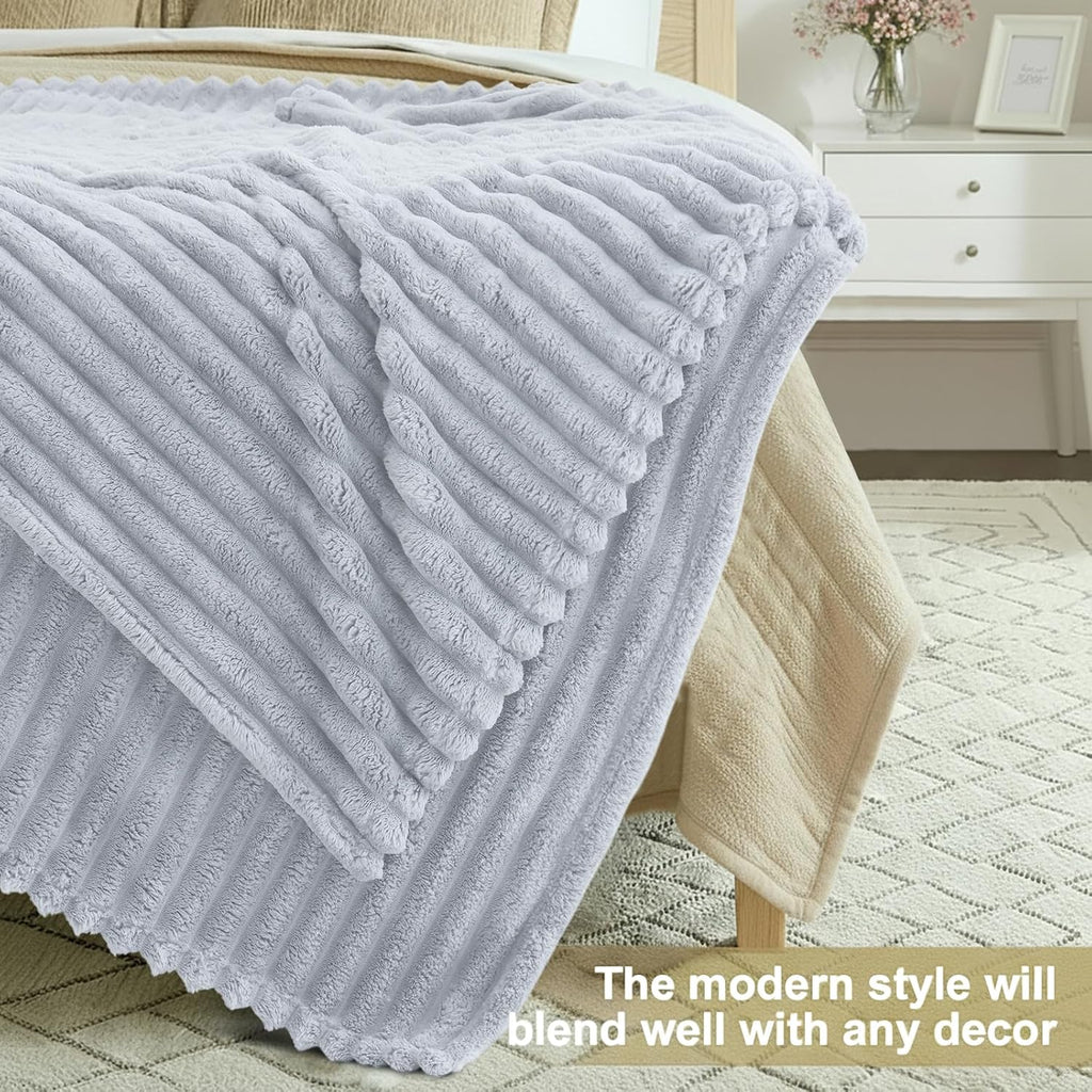 Cozy Fluffy Plush Blanket: Grey