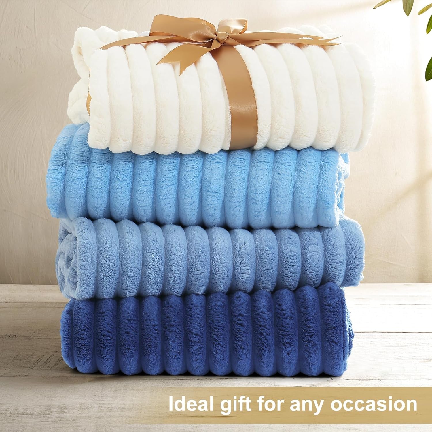 Cozy Fluffy Plush Blanket: Blue