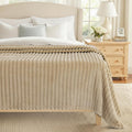Cozy Fluffy Plush Blanket: Light Brown