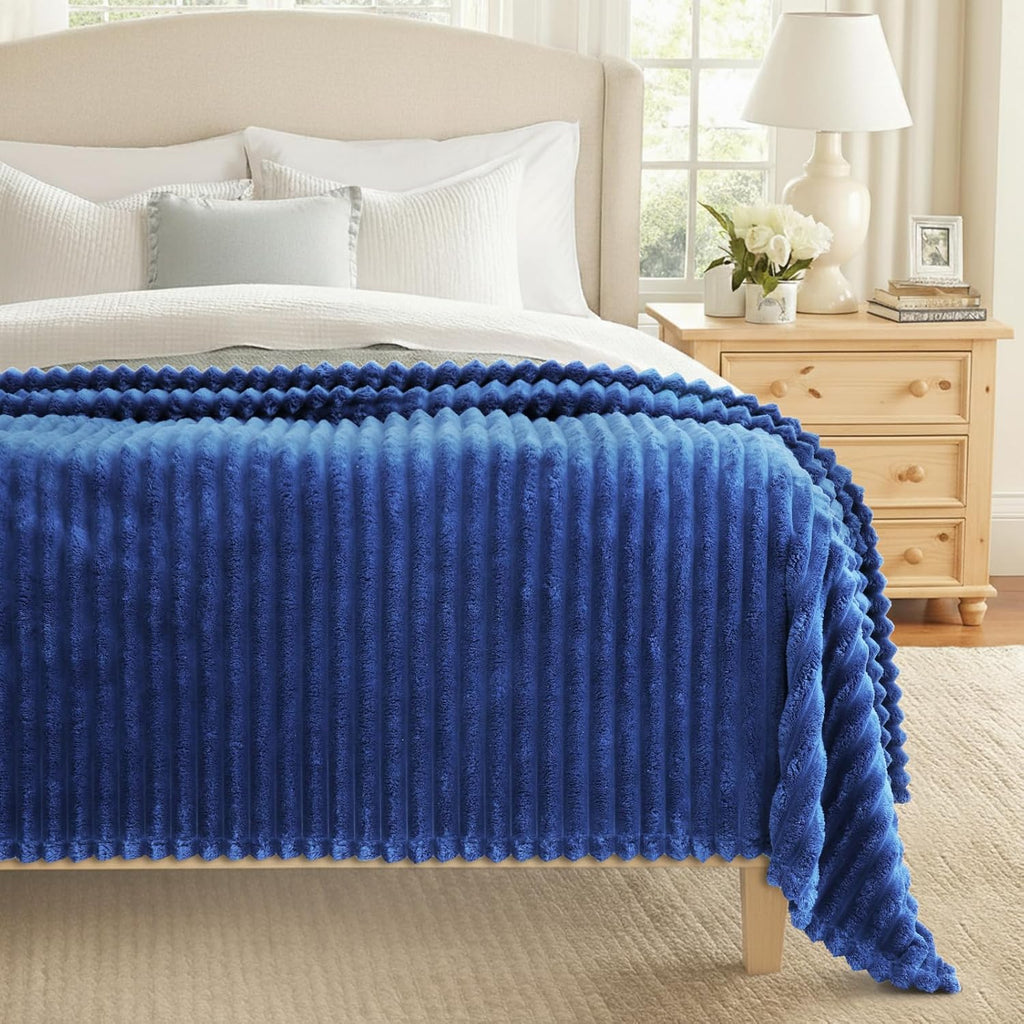 Cozy Fluffy Plush Blanket: Blue