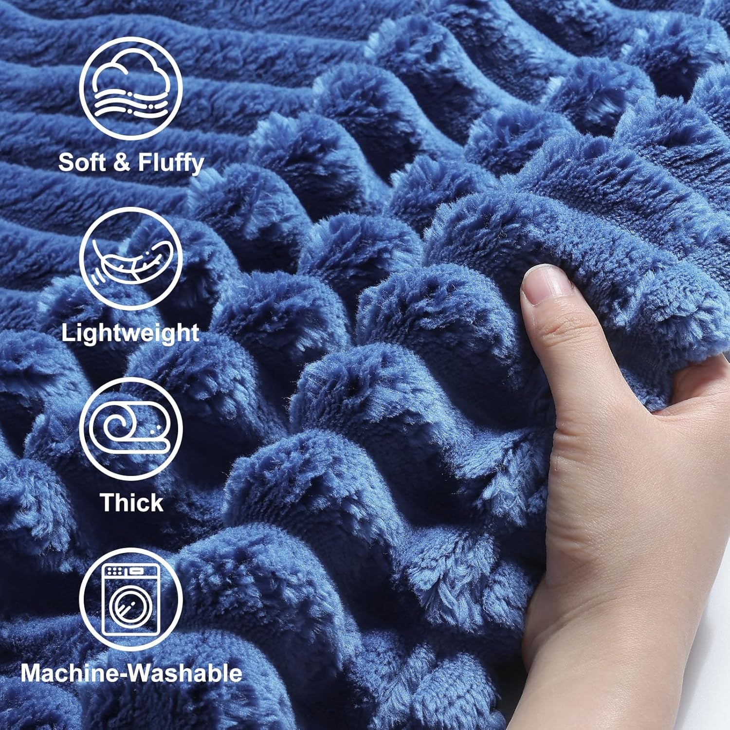 Cozy Fluffy Plush Blanket: Blue